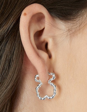 Arracadas de oso Tous Twisted de plata P 925 con acabado lustre