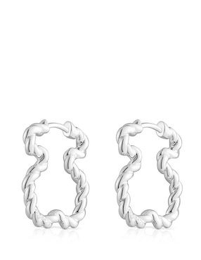 Arracadas de oso Tous Twisted de plata P 925 con acabado lustre