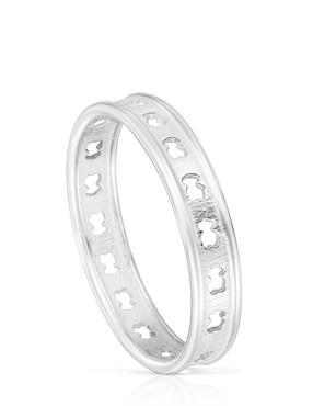 Anillo de oso Tous Bear row P 925 de plata brillante
