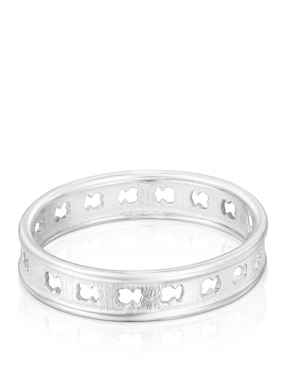 Anillo de oso Tous Bear row P 925 de plata brillante