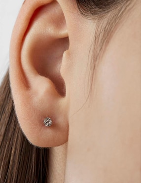 Broqueles redondos Tous Diamonds de oro blanco con acabado diamantado diamante