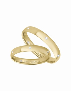 Argolla de oro amarillo 14 k Essenza Amore diamante