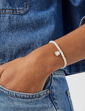 Pulsera Tous de plata con acabado liso