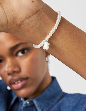 Pulsera Tous de plata con acabado liso