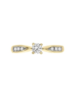 Solitario de oro 14 k Klamore Amali diamante