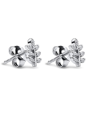 Broqueles Jayda de oro blanco 14 K con acabado brillante