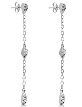 Aretes Jayda de oro blanco con acabado brillante diamante