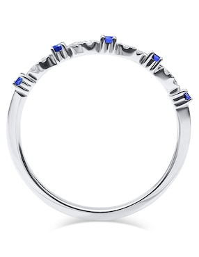 Anillo Jayda 14 k de oro blanco zafiro y diamante brillante