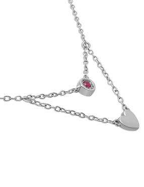 Collar de corazón Jayda de oro blanco 14 K