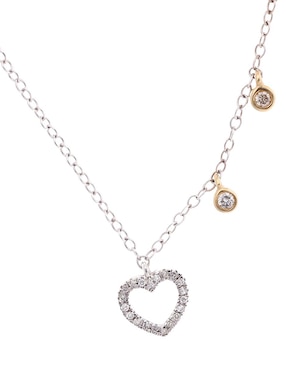 Collar de corazón Jayda de oro blanco 14 K