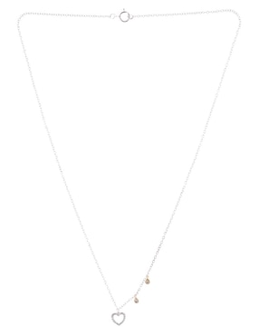 Collar de corazón Jayda de oro blanco 14 K