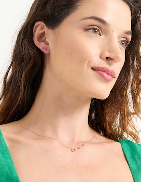 Collar de corazón Jayda de oro blanco 14 K