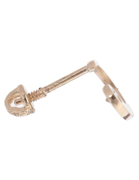 Broqueles redondos Libelula de oro 14 K circonita