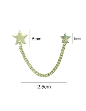 Piercing de estrella Mancini de oro con acabado brillante