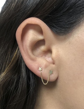 Piercing de estrella Mancini de oro con acabado brillante