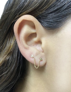 Piercing de corazón Mancini de oro con acabado brillante zirconia