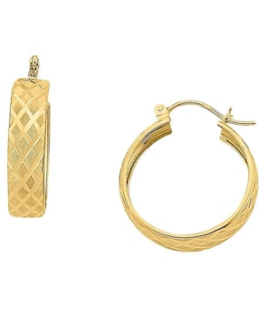 Aretes de aro redondos Joyería M De Leon de oro con acabado brillante