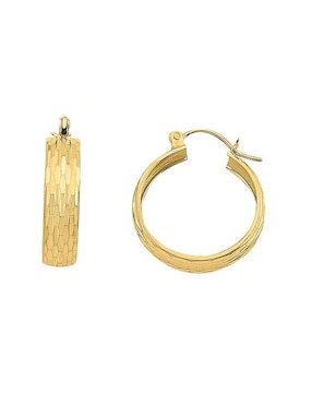 Aretes de aro redondos Joyería M De Leon de oro con acabado brillante