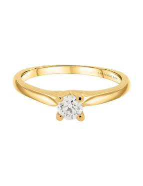 Solitario De Oro Amarillo 14 K Valessa Diamante