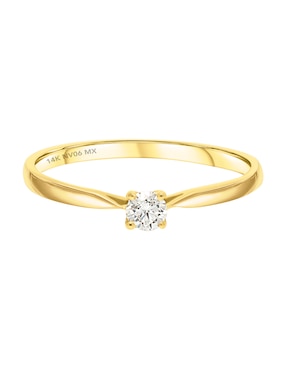 Solitario de oro amarillo 14 k Valessa