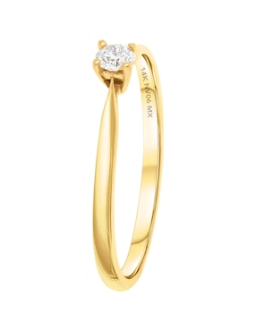 Solitario de oro amarillo 14 k Valessa