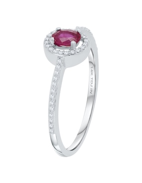 Anillo ovalado Valessa 14 k de oro blanco diamante brillante