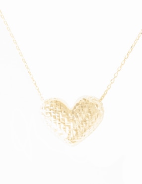 Colgante De Corazón Sini De Oro Amarillo 14 K