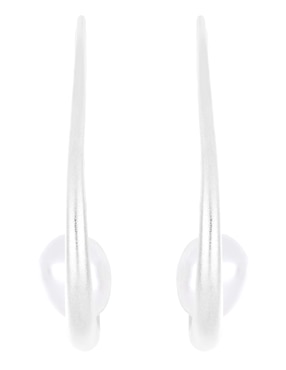 Arracadas Valoro de plata P 925 con acabado liso perla