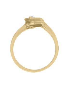 Anillo de flor Fianelli Tulipan 14 k de oro amarillo perla brillante