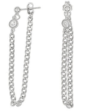 Aretes Silvex Spa de plata P 925 con acabado brillante circonita