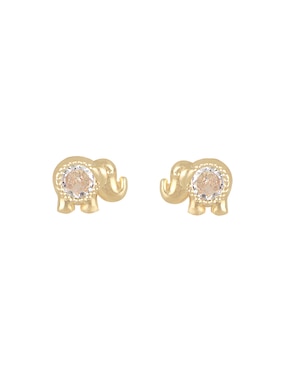 Broqueles de elefante Casal de oro amarillo 14 K con acabado liso