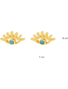 Broqueles Parisa Joyería con acabado baño de oro zirconia