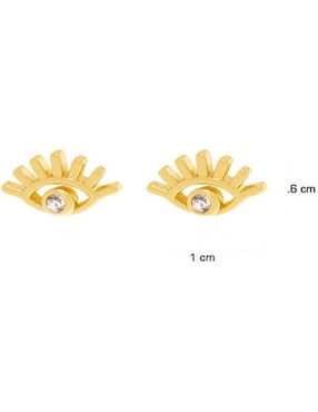 Broqueles Parisa Joyería con acabado baño de oro zirconia