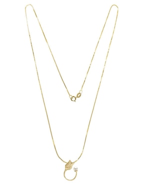 Colgante Y Dije de flor Fianelli tulipan de oro amarillo 14 K perla