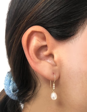 Aretes circulares Mancini de oro con acabado brillante zirconia
