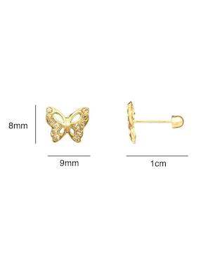 Broqueles de mariposa Mancini de oro zirconia