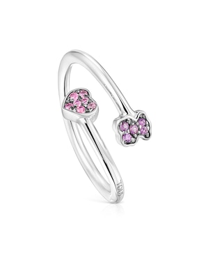 Anillo de corazón Tous Motif P 925 de plata zafiro brillante