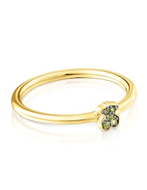 Anillo Tous Motif P 925 de plata vermeil cristal brillante