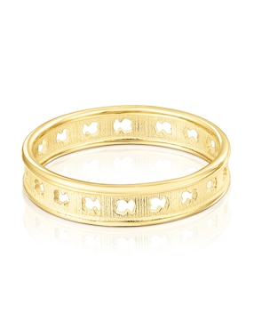 Anillo Tous Bear row P 925 de plata vermeil brillante