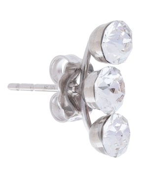 Broqueles Inverness de oro blanco 14 K con acabado brillante cristal