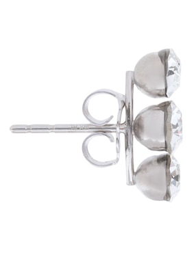 Broqueles Inverness de oro blanco 14 K con acabado brillante cristal
