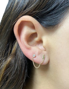 Piercing Mancini de oro con acabado brillante zirconia
