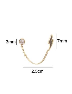 Piercing Mancini de oro con acabado brillante zirconia