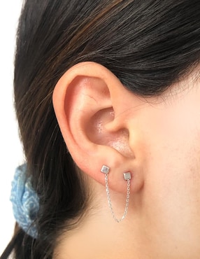 Piercing cuadrado Mancini de oro blanco 10 K