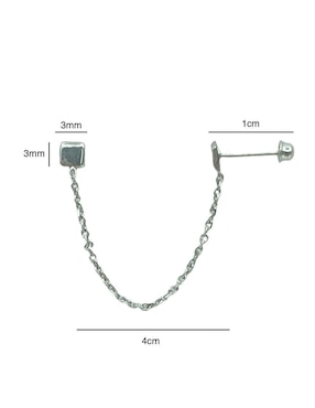 Piercing cuadrado Mancini de oro blanco 10 K