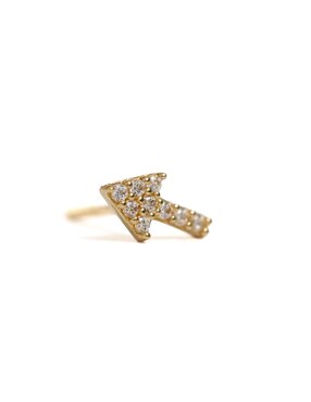 Piercing de flecha Ero Jewelry de oro con acabado brillante zirconia