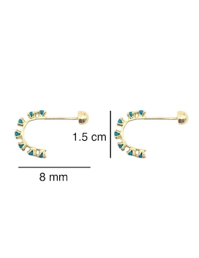 Broqueles Mancini de oro con acabado brillante zirconia