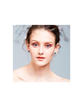 Aretes de colibrí Mayfer Joyería de plata P 925 con acabado plateado cristal