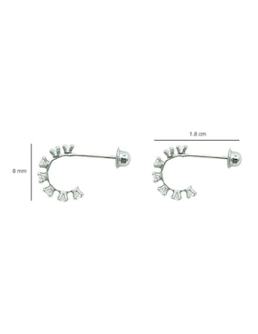 Broqueles Mancini de oro blanco con acabado brillante zirconia