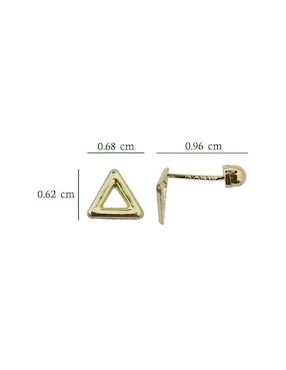 Broqueles triangulares Punto Metálico de oro con acabado brillante
